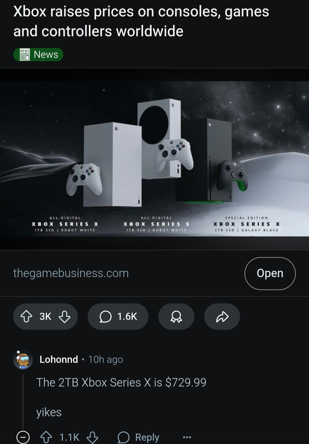 Xbox raised prices on everything and it’s not even Black Friday - meme