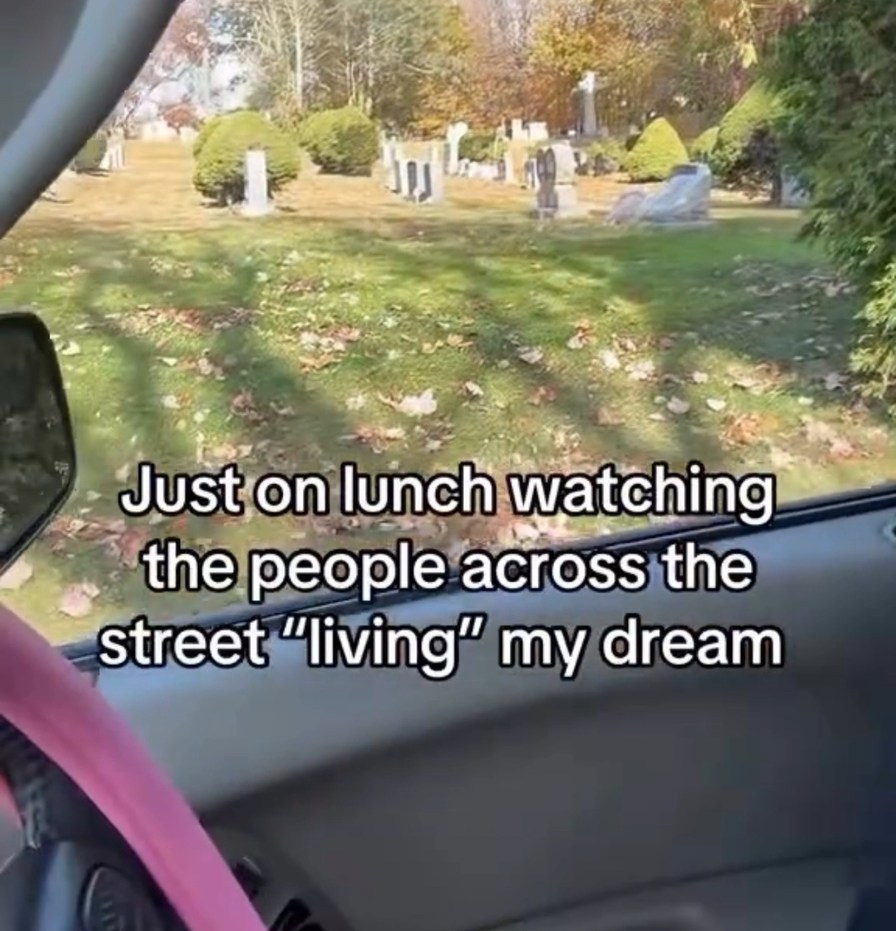 Just vibing at lunch watching strangers live my dream - meme