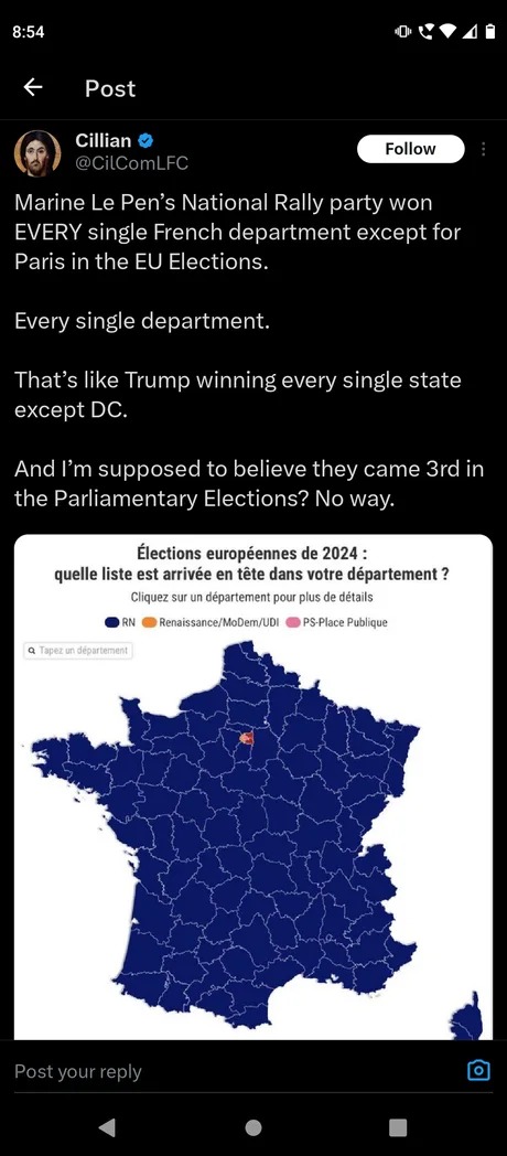 Marine Le Pen elections results - meme