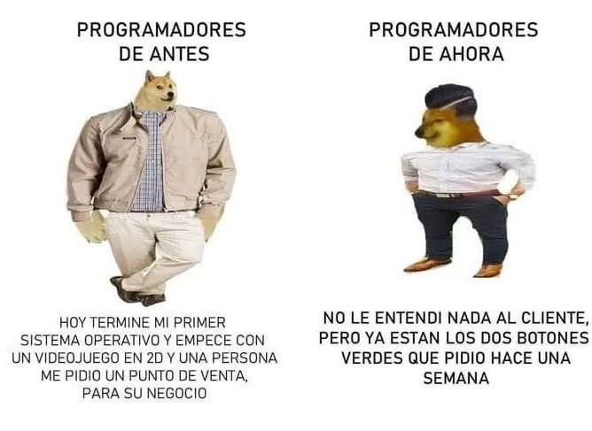 programadores antes vs ahora - meme