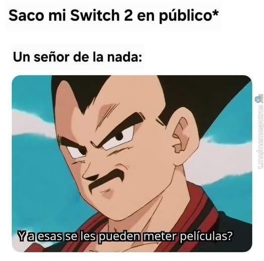 sacas tu Switch 2 y el señor boomersito pregunta por pelis - meme