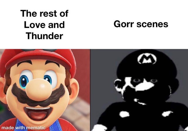 Gorr scenes in Thor Love and Thunder - meme