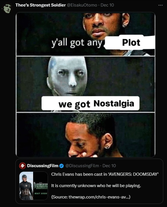 Chris Evans Avengers Doomsday meme news