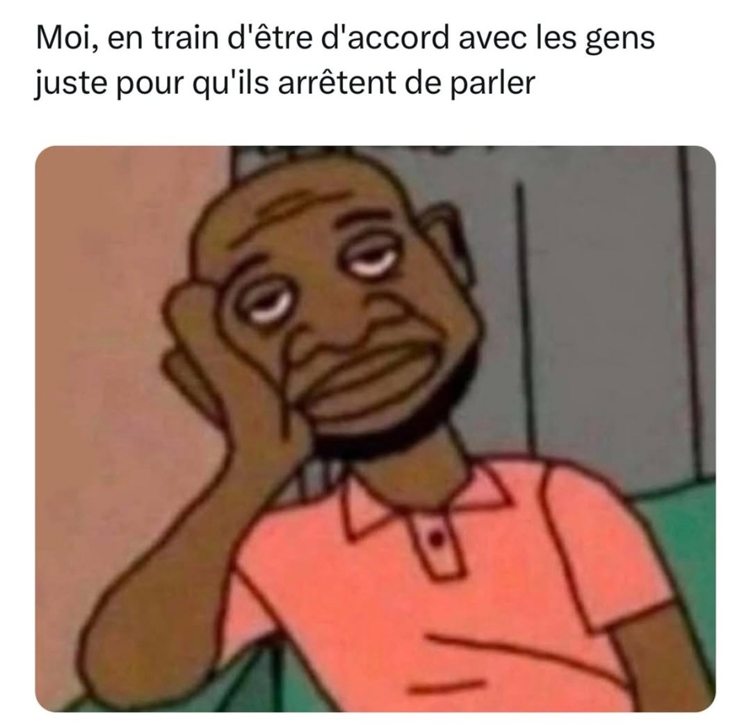 Je dis oui à tout juste pour que ça se termine - meme