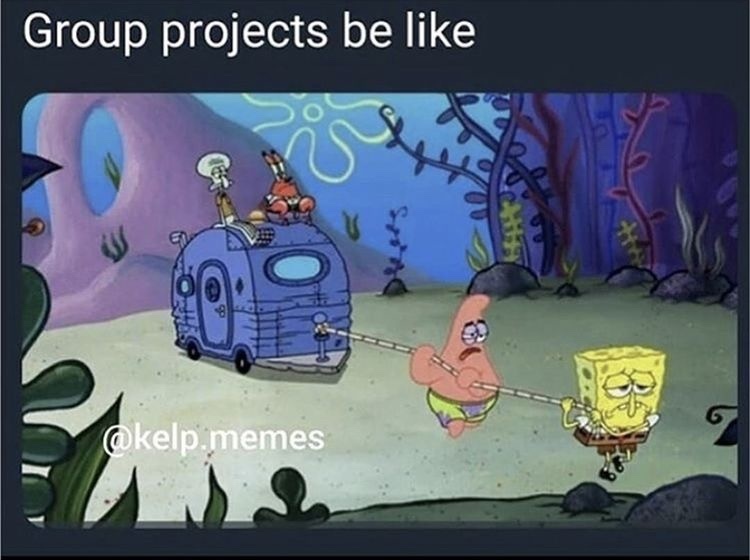 another group project spongebob meme