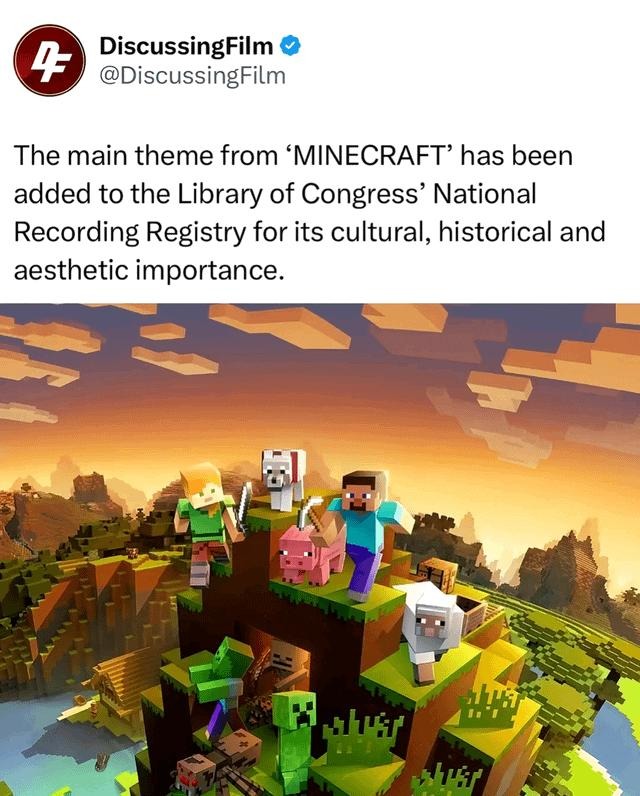 Minecraft theme officially more culturally important than most pop albums - meme