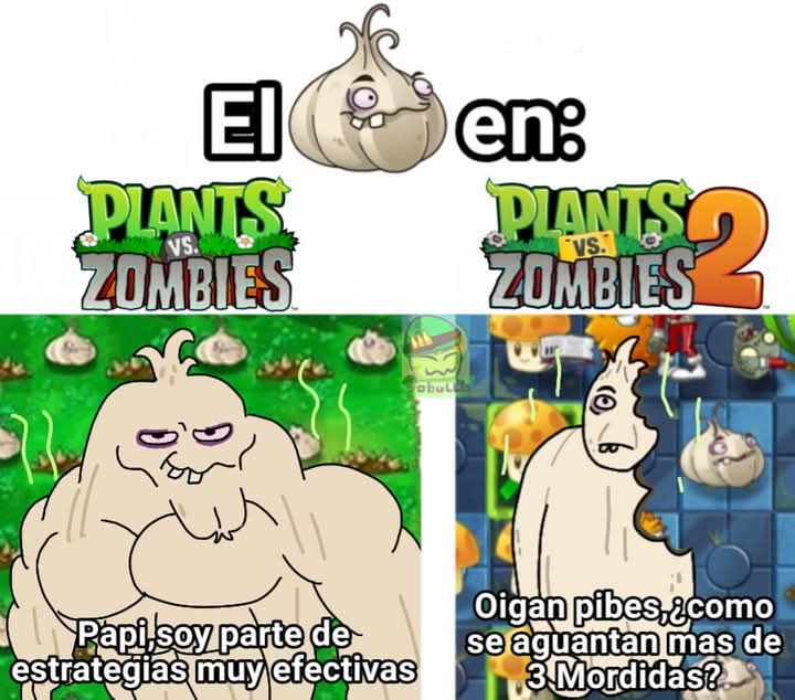 Literal, el ajo en pvz 2 no aguanta ni 3 mordidas y en mi opinión lo consideró inútil que el frijuelle - meme