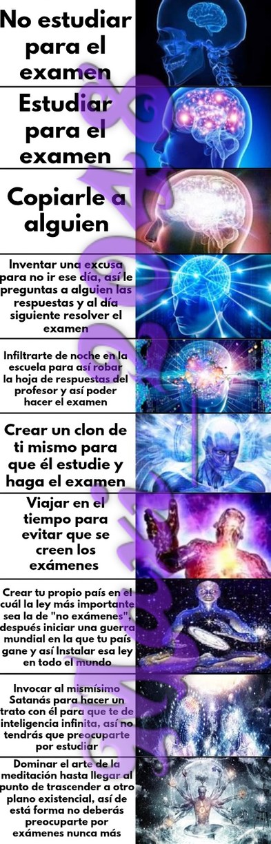 Examen cerebro expandiéndose - meme