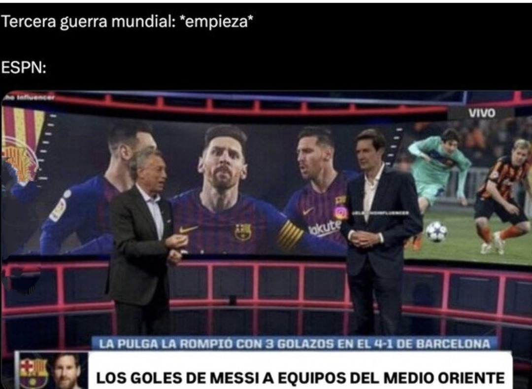 tercera guerra mundial o partido con golazos de messi al medio oriente memes