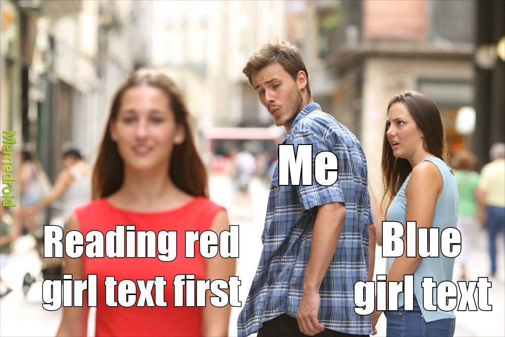 Red girl best girl - meme