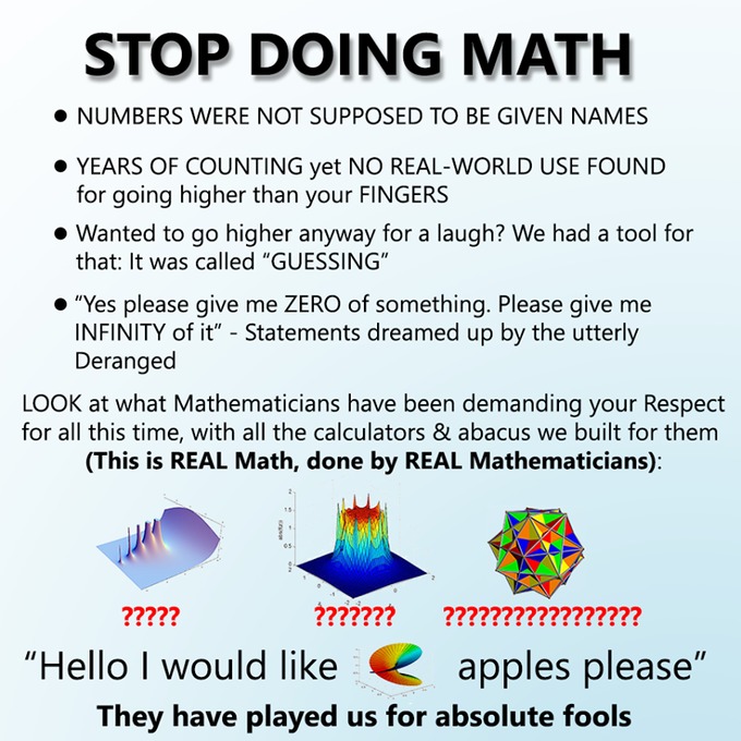 Stop doing math meme