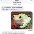 Polite lil frog