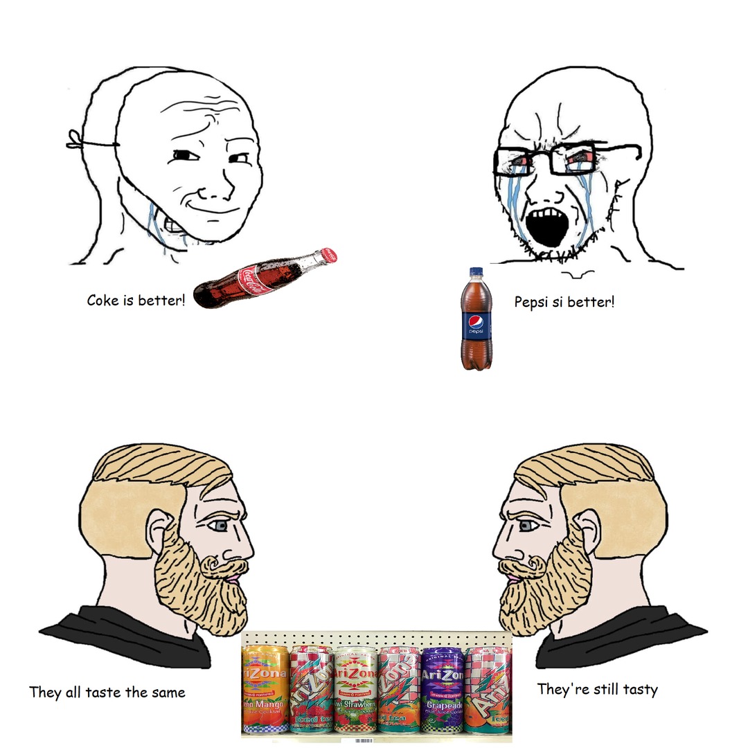 They taste the same in my country (it's still the best drink ever made) - meme