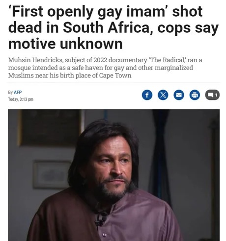 First openly gay imam shot dead in South Africa - meme
