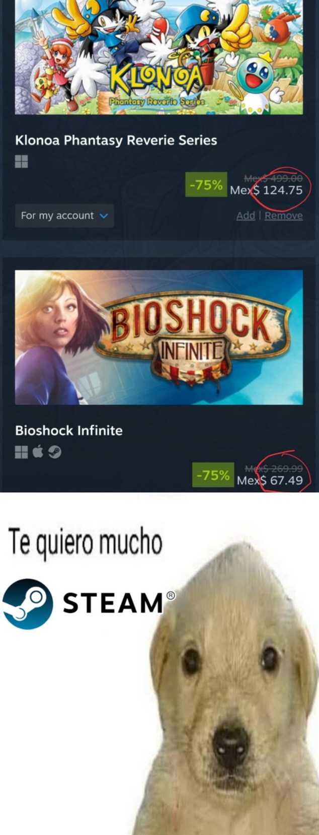 Te quiero mucho steam - meme