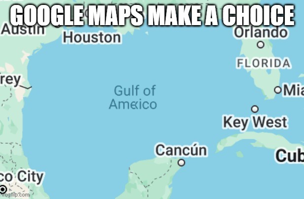 Google Maps gulf of America meme