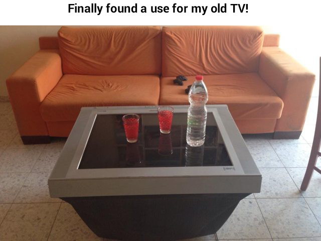 Uses for old tv - meme