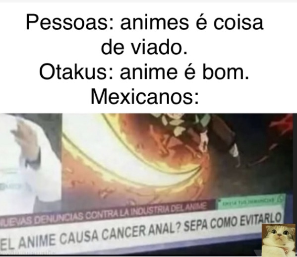 Boa noite, "o anime causa câncer anal? Saiba como evitar". - meme