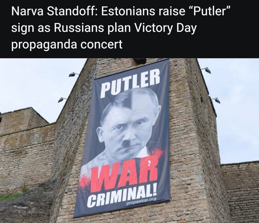Estonians trolling hard with Putler sign ahead of Victory Day show - meme
