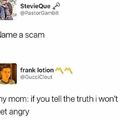 frank lotion on the subject of scams