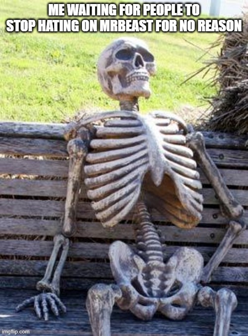 Waiting for people to stop hating on MrBeast - meme