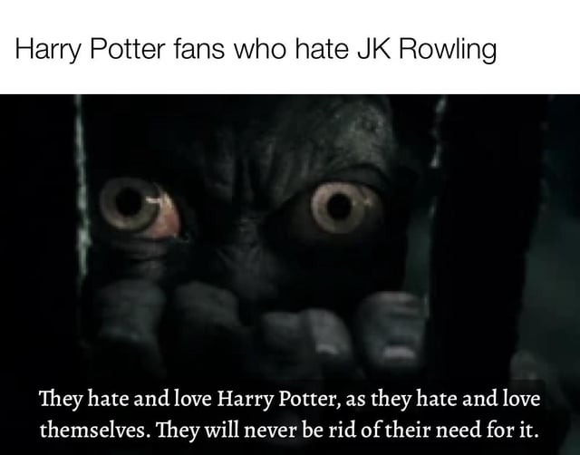 Harry Potter fans who hate JK Rowling - meme