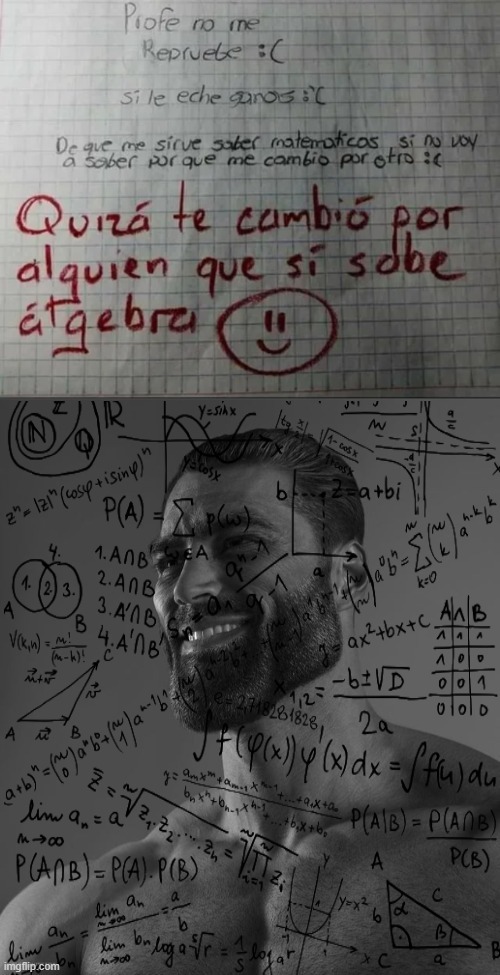 Profesor de matemáticas gigachad - meme