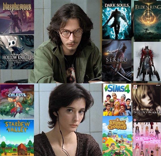 Mínimo la mujer juega cosas más variadas. El hombre sigue jugando la misma mierda más de cuatro veces (no se crean, era sarcasmo lo que dije) - meme