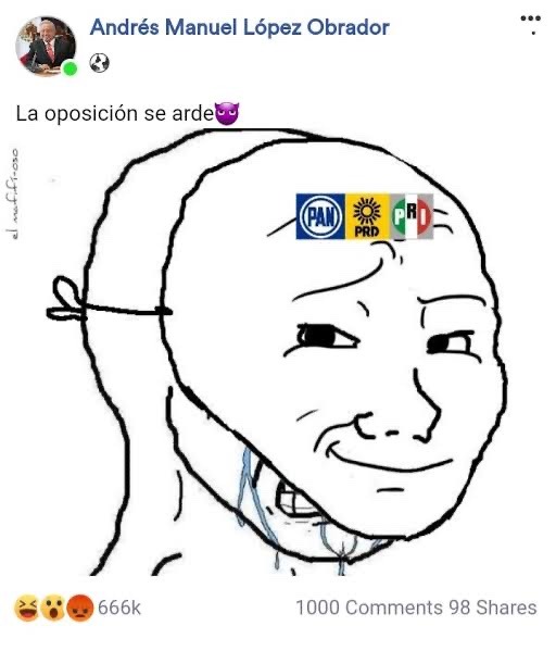 La oposición se arde - meme
