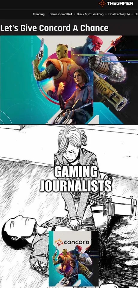 Gaming journalists crying for Concord - meme