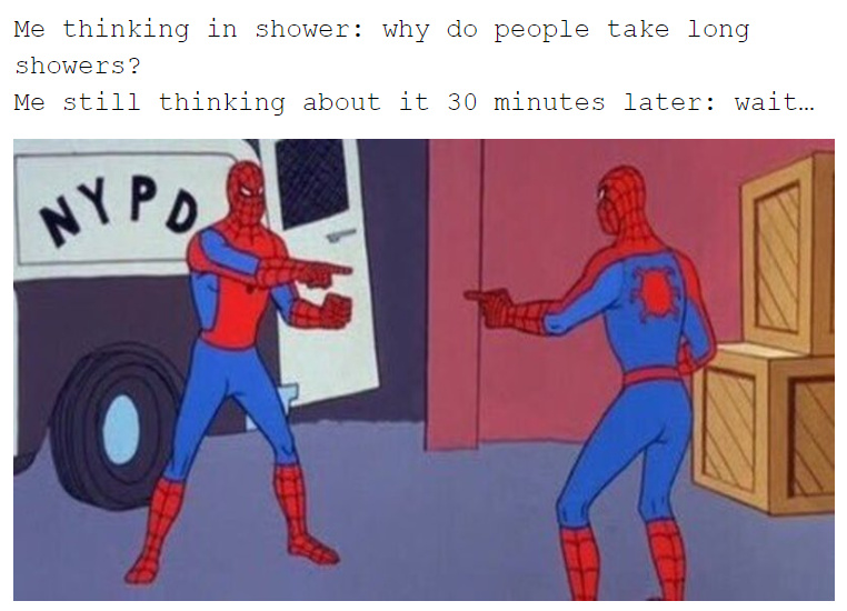 me in the shower - meme