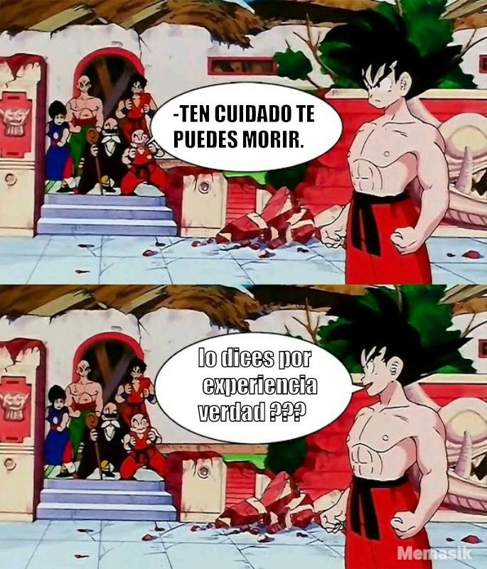 Discusión de Goku y Crilin - meme