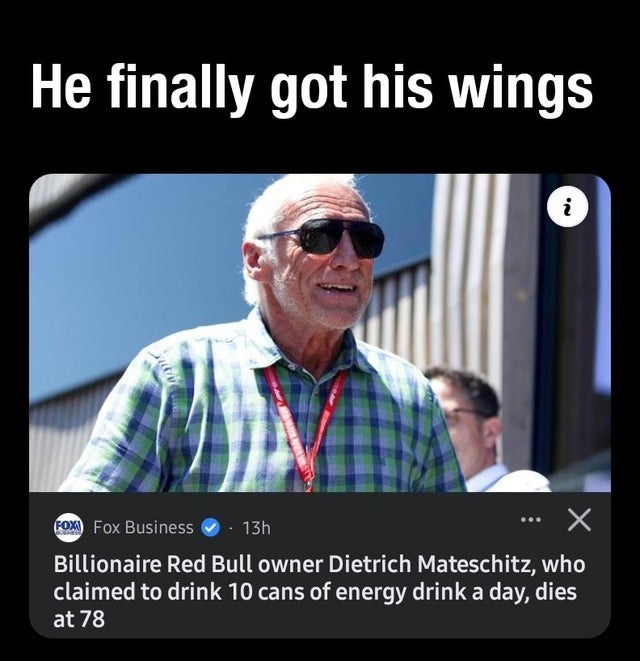 Red Bull wings to heaven - meme
