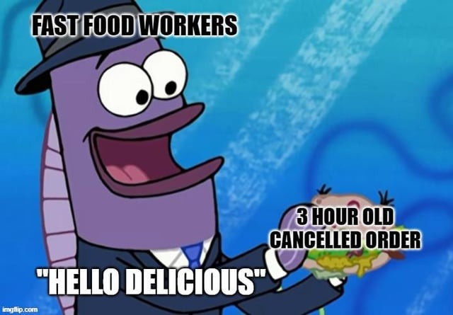 Fast food worker meme