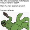 We have ice cream at home
