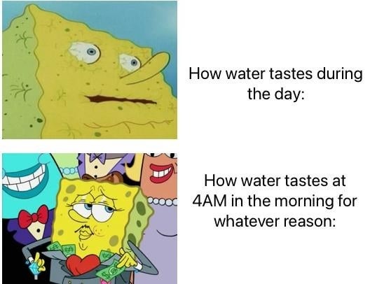 Water during the day vs water at 4AM hits different - meme