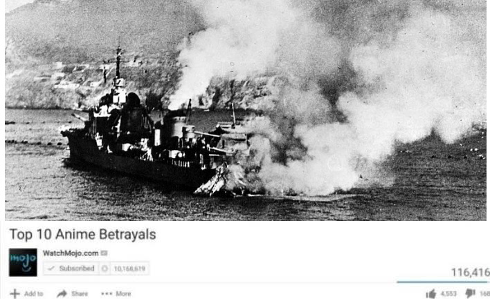 La batalla de Mers el kerbil fue un ataque de la marina británica a la marina francesa fondeada en el puerto militar de mazalquivir dos semanas después de que Francia hubiera firmado el armisticio con la Alemania nazi - meme