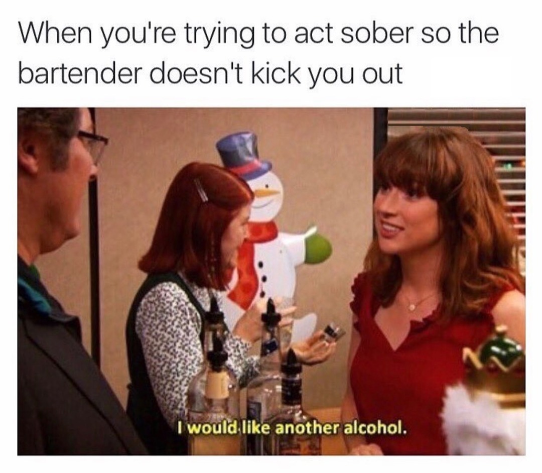 Acting sober - meme