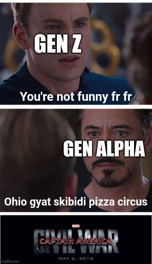 Gen Z vs Gen Alpha - meme