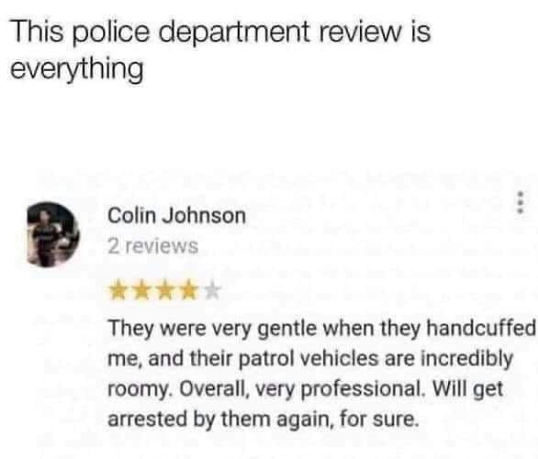 Police review 4 stars - meme