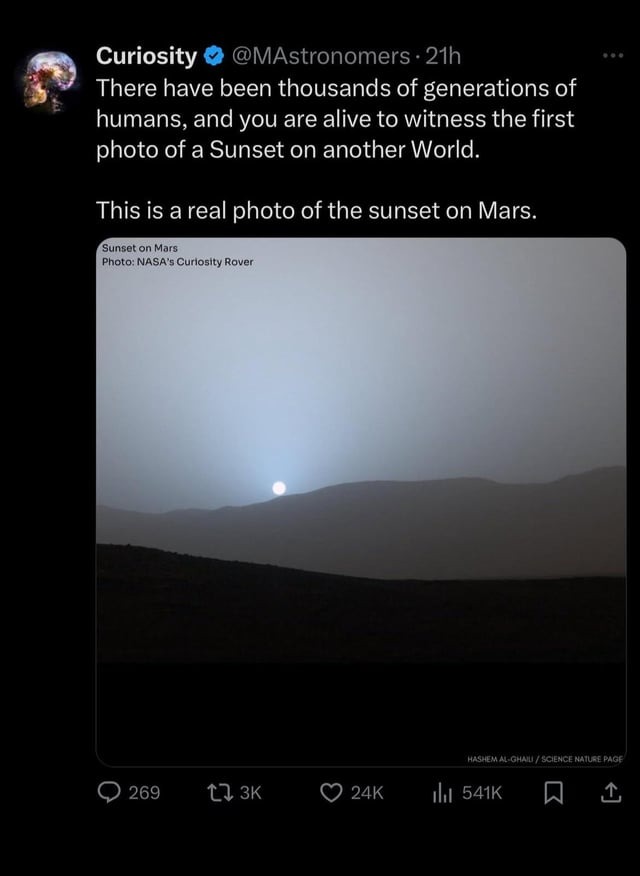 Real photo of the sunset on Mars - meme