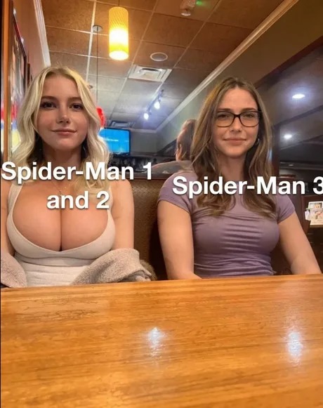 Spiderman 1 and 2 vs Spiderman 3 - meme