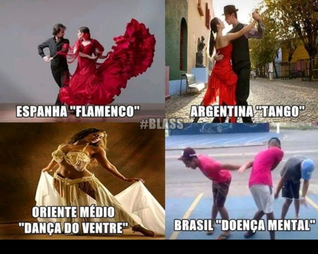 Danças famosas e seus países de origem: - meme