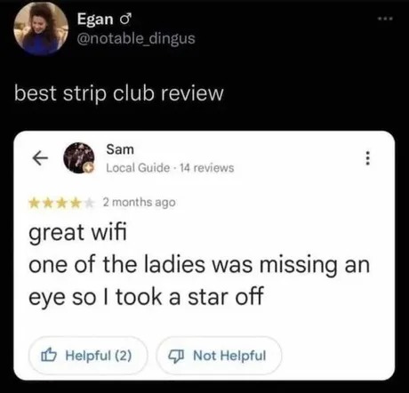 best strip club review - meme