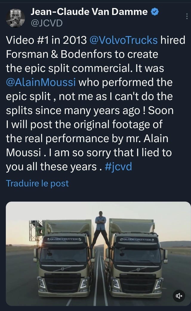 About the Van Damme 2013 Volvo commercial - meme