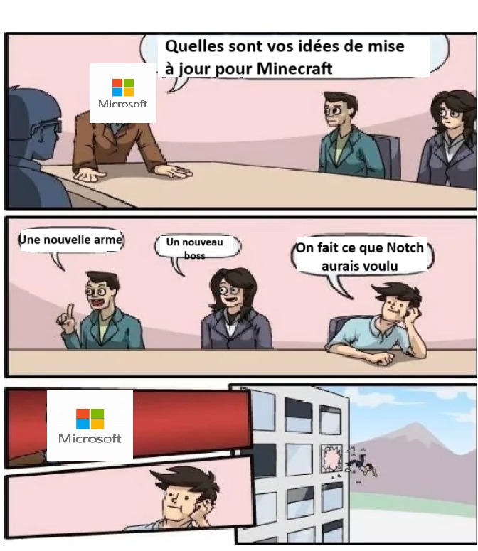 Les mises à jours Minecraft - meme
