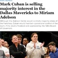 Mark Cuban is selling majority interest in the Dallas Mavericks to Miriam Adelson