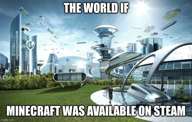 Th world  if Minecraft was available on steam - meme
