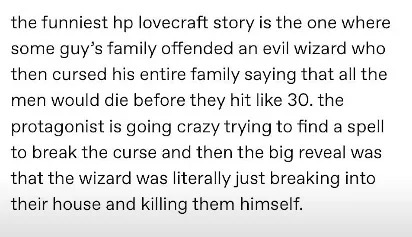 The funniest hp lovecraft story - meme