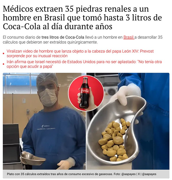 35 piedras por beber coca como si fuera agua meme brasileño